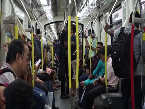 Using mobile in train Stock Footage 126475628