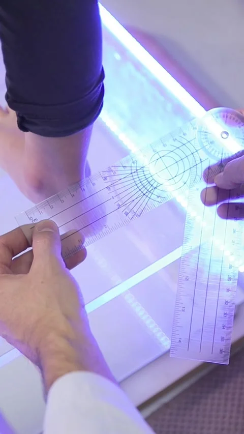 Using modern technology to effectively measure foot size in different contexts Stock Footage 304961172