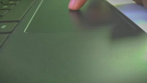 Using modern technology laptop touchpad Stock Footage 295747129