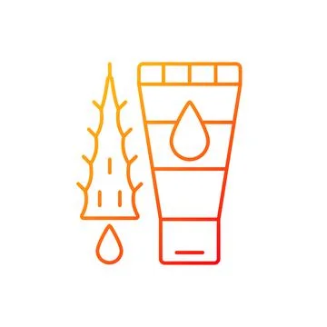 Using moisturizing lotion gradient linear vector icon Illustrazione stock