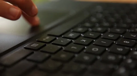 Using Mouse Pad on Laptop Keyboard Stock Footage 38911906