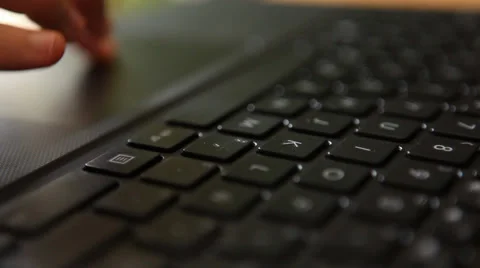 Using Mouse Pad on Laptop Keyboard Stock Footage 38912404