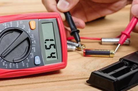 Using the multimeter Stock Photos