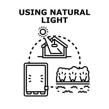 Using natural light energy and illumination concept Ilustración de archivo