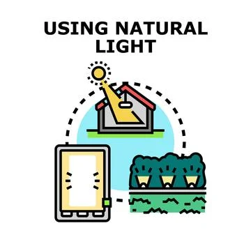 Using natural light energy and illumination concept Ilustración de archivo