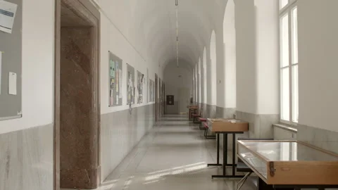 Using natural light hallway reduce reliance artificial lighting during daytime Stock Footage 273523762