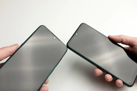 Using nfc to transfer from one cell phone to another Stock Photos