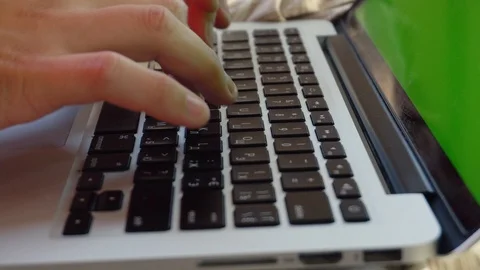 Using Notebook at Home. Causal Lifestyle. Great for Mock-up usage.  Video stock 98376980
