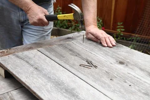 Using old wood and nails DIY Stock Photos