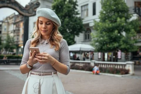 Using the online tourist guide Stock Photos