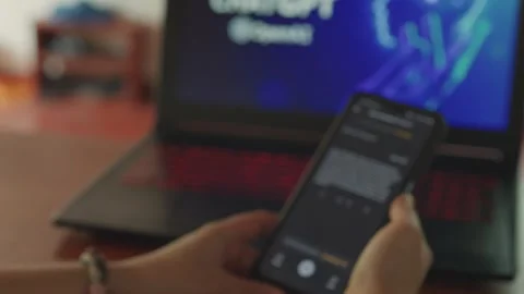 Using Open AI Chat GPT on a mobile device. Close up. Stock Footage 241719431