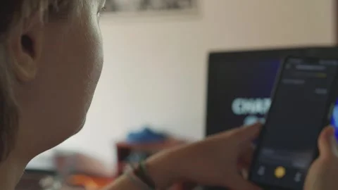 Using Open AI Chat GPT on a mobile device. Close up. Stock Footage 241719686