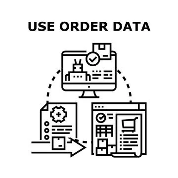Using order data for efficient business processes and automation Stock Illustration