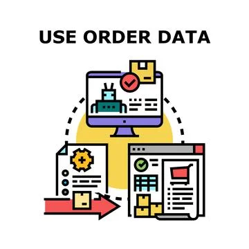 Using order data for efficient business processes and automation Stock Illustration