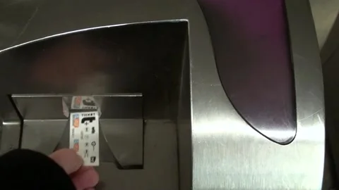 Using A Paris Metro Ticket In Paris, France Stock-Footage 158658190