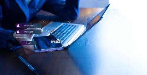 Using Passkey fingerprint encryption for maximum security Biometric Lock Foto stock