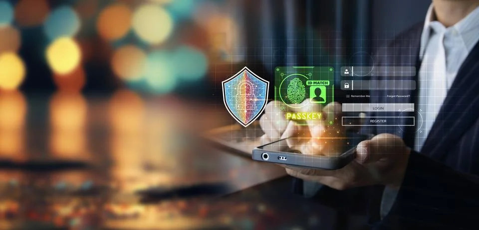 Using Passkey instead of Code for maximum security Biometric locking Stock Photos