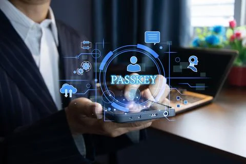 Using Passkey instead of a code set for maximum security Biometric Lock Stock Photos