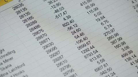 Using a pen to browse a spreadsheet on a tablet Stock Footage 89997987