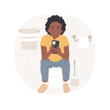 Using phone everywhere isolated cartoon vector illustration. Stock Illustration