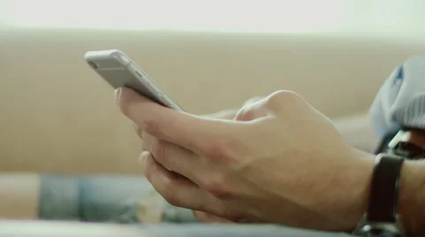 Using a phone for a messaging Stock Footage 68209388