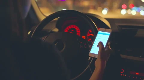 Using Phone while Driving Stock Footage 60737106