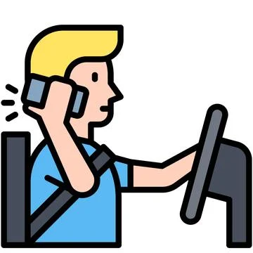 Using phone while driving icon, car accident and safety related vector illu.. Stock Illustration