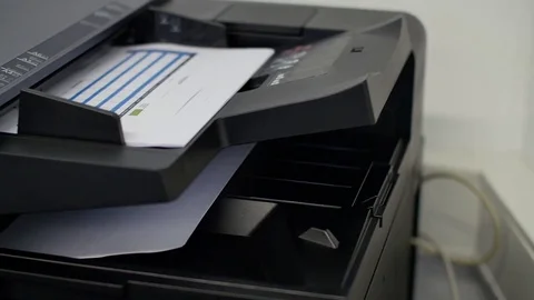 Using the printer to scanning the document Stock Footage 74015688