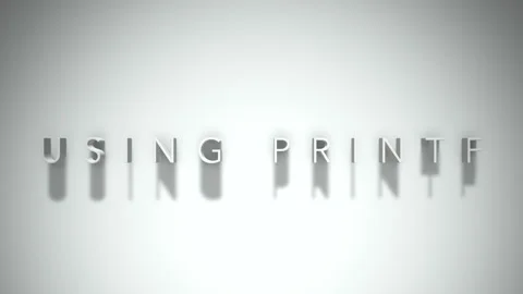 Using printf 3D title animation white text on a white background Stock Footage 299368790