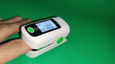 Using Pulse Oximeter. Blood Oxygen Saturation Measurement Instrument Stock Footage 157149307