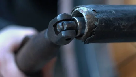 Using a ratchet on bike Stock Footage 94629864