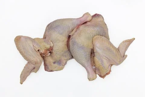 Using raw turkey pieces to make food. Stock Photos