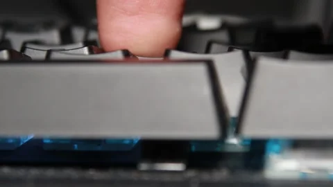 Using an RGB mechanical keyboard in close-up, at 4k resolution Stock Footage 248618695