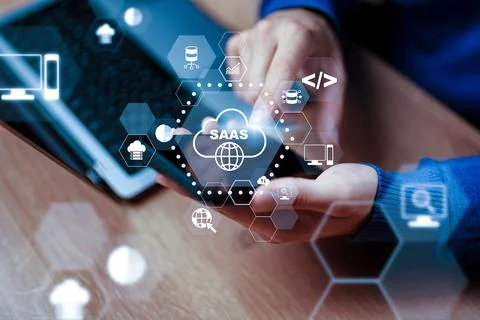 Using Saas technology for software solutions in a workspace setting with a Фото