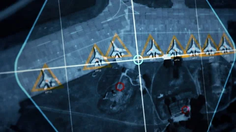 Using satellite data to count the number of war planes at military aerodrome Video stock 257925908