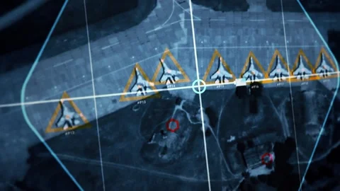 Using satellite data to count the number of war planes at military aerodrome Video stock 320052696