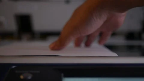 Using scanner panel the multi-function printer for scanning and printing. Stock Footage 306516678