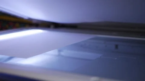 Using scanner panel the multi-function printer for scanning and printing. Stock Footage 306516687