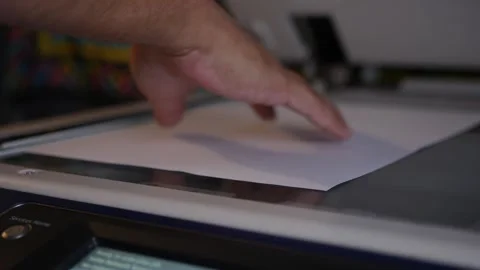 Using scanner panel the multi-function printer for scanning and printing. Stock Footage 306867738