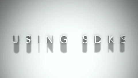 Using SDKs 3D title animation with shadows on a white background Stock Footage 296719903