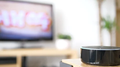 Using Smart Home Technology To Turn Off TV Stock Footage 126906595