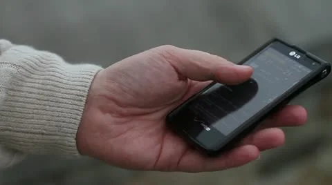 Using a Smart Phone with a Green-Screen Stock Footage 14353947