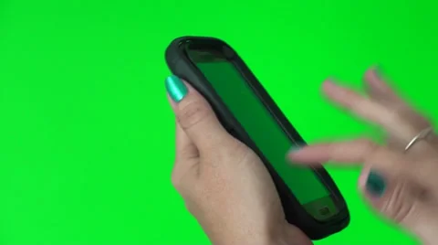 Using a smart phone on green screen Stock Footage 27758844