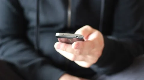 Using smart-phone, sms writing Stock-Footage 68568353