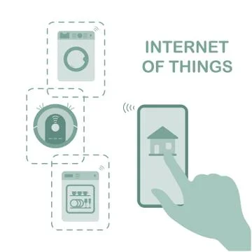 Using smart technology at home. Internet of things Stock Illustration