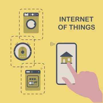 Using smart technology at home. Internet of things Illustrazione stock