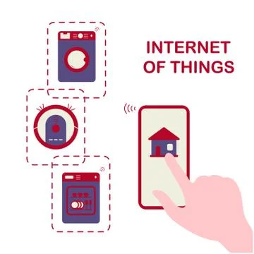 Using smart technology at home. Internet of things Stock Illustration
