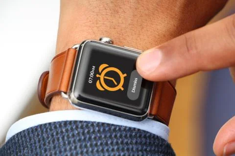 Using smart watch Stock Photos