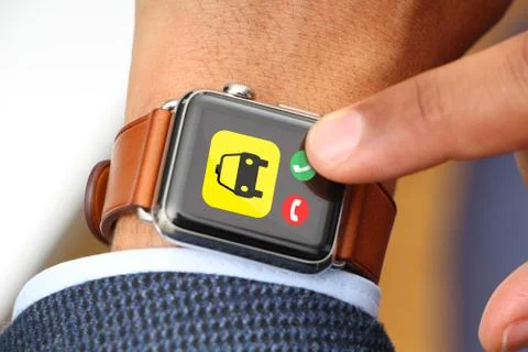 Using smart watch Stock Photos