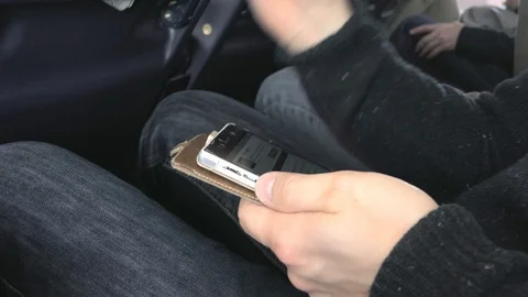 Using a smartphone on an airplane Stock-Footage 89877204